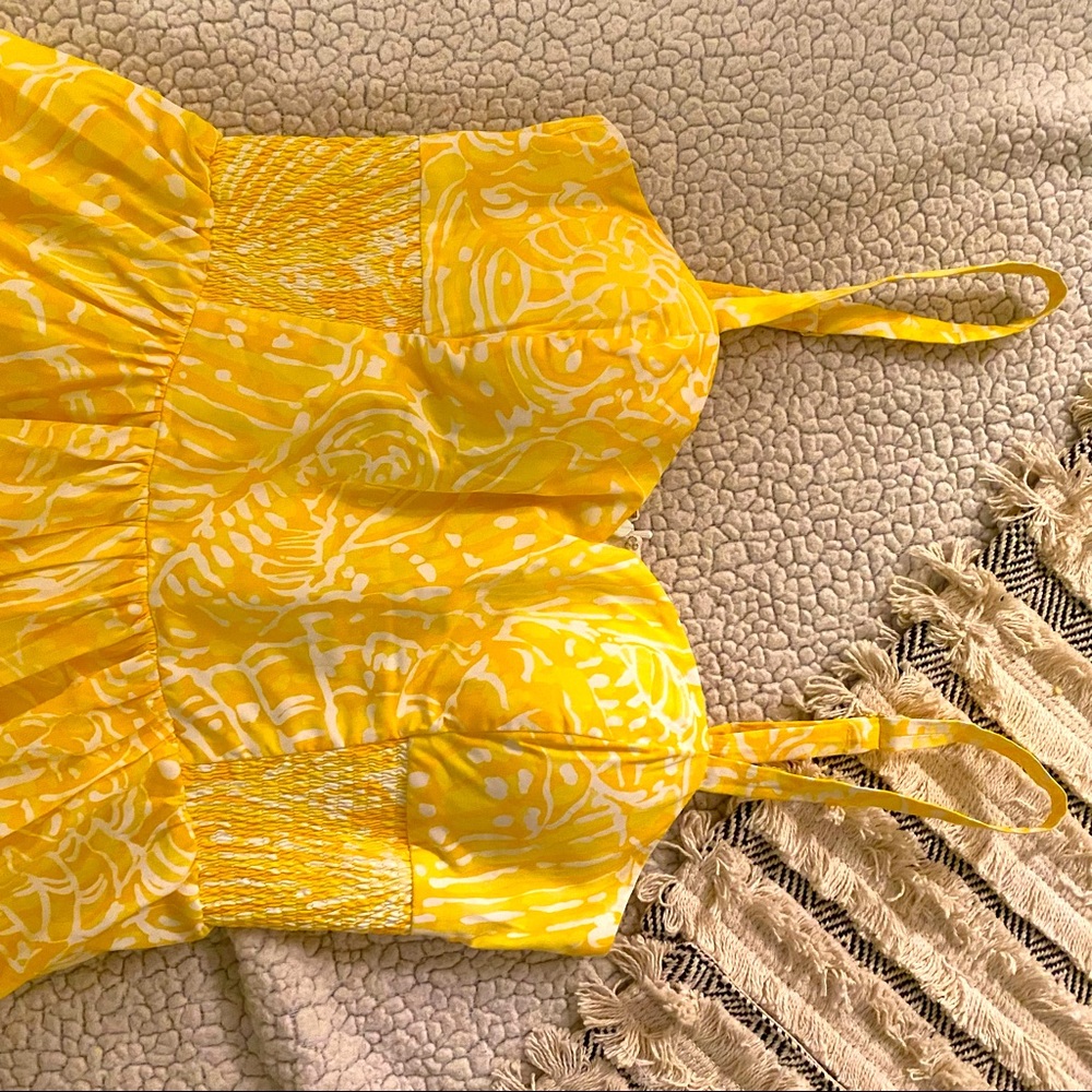 yellow print lilly dress